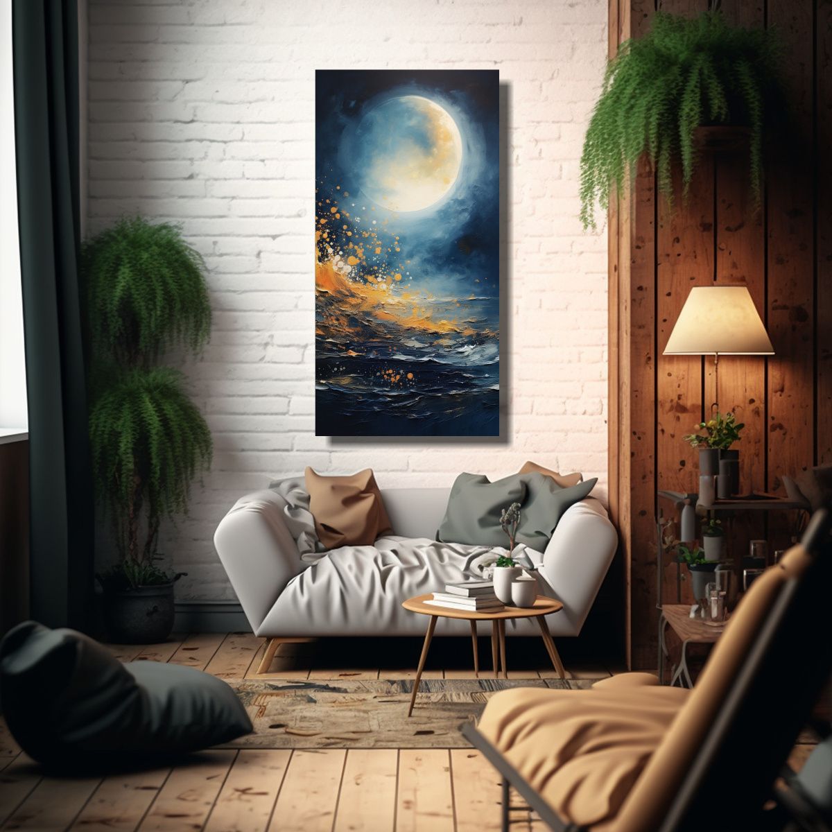 GENERICO - Paisaje Lunar Y Mareas En Abstracto 20x40 Cm