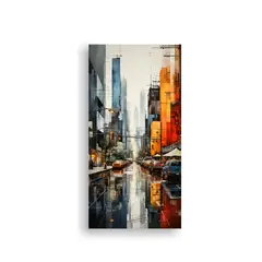 GENERICO - Pintura Lienzo Fotografía Ciudad Fragmentada 20x40 Cm
