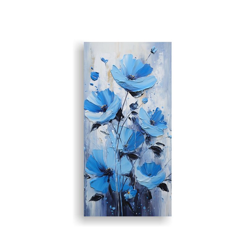 GENERICO - Pintura Acuarela Flores Exuberantes En Lienzo 70x140 Cm