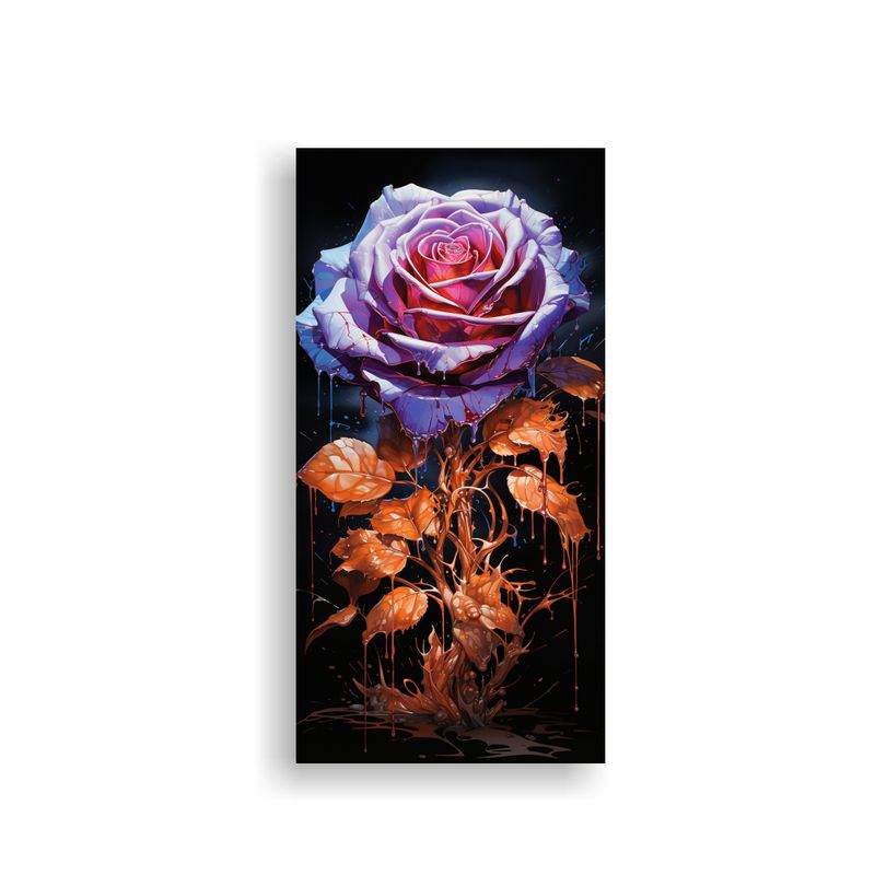 GENERICO - Cuadro Fantasía Rosa Venenosa En Lienzo 30x60 Cm