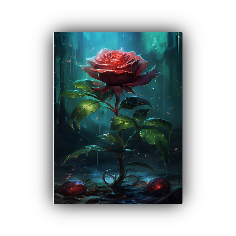GENERICO - Paisaje De Arte Decoración Con Rosa 80x120 Cm