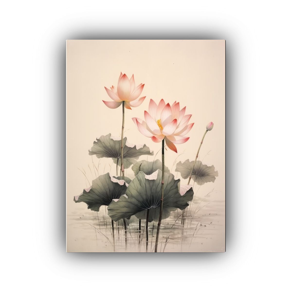 GENERICO - Cuadro De Arte Conceptual Con Flor De Loto En 80x120 Cm.