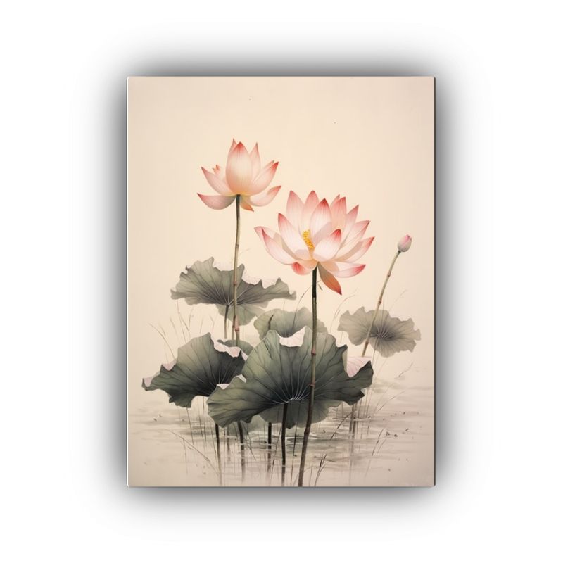 GENERICO - Cuadro De Arte Conceptual Con Flor De Loto En 80x120 Cm