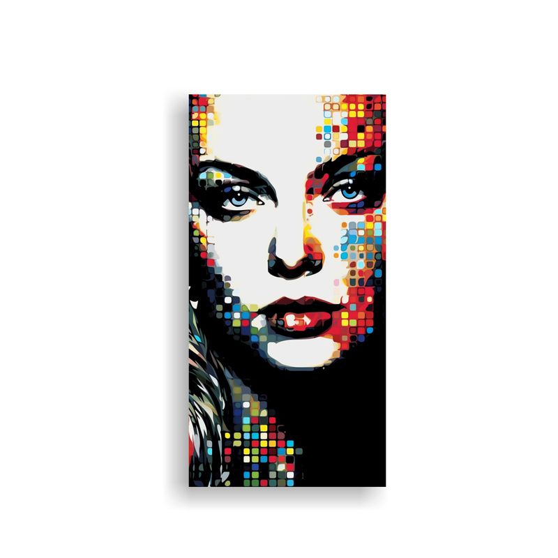 GENERICO - Arte De Pared Tela Sublimada Floral Con Rostro De 20x40 Cm