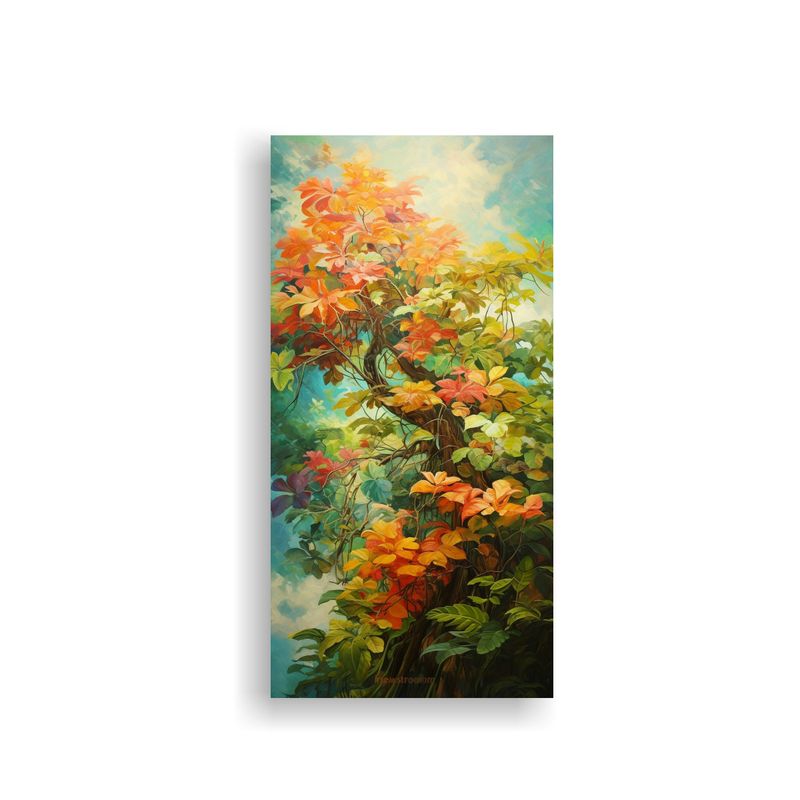 GENERICO - Pintura Abstracta De Un árbol Tropical Detallado 70x140 Cm