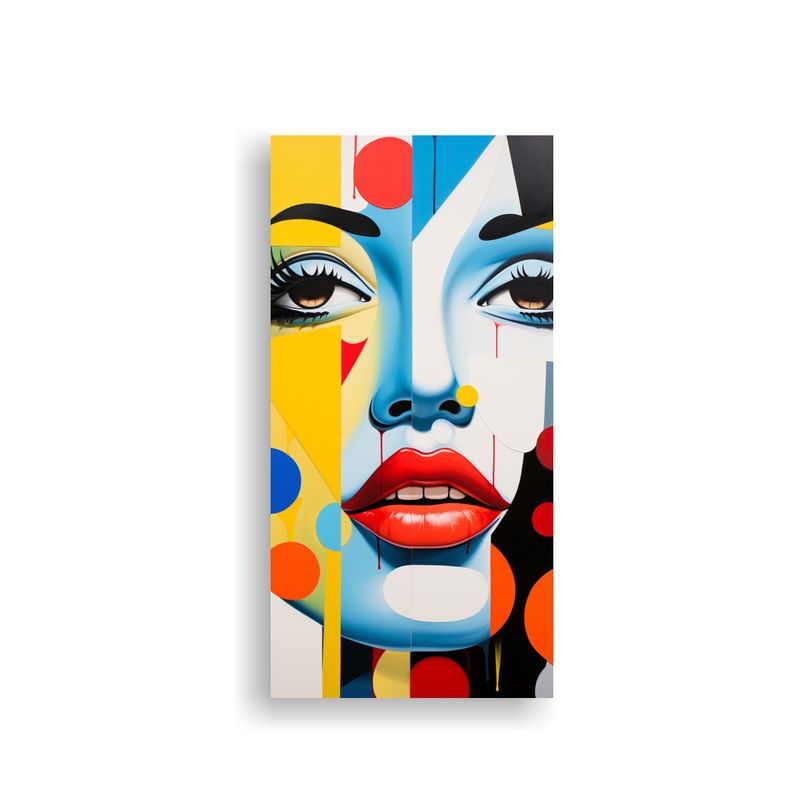 GENERICO - Lienzo De Tela Abstracto Con Tono De Simetría 20x40 Cm