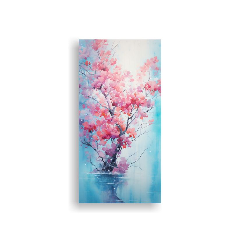 GENERICO - Pintura Abstracta De Colores Turquesa Y Rosa De 60x120 Cm