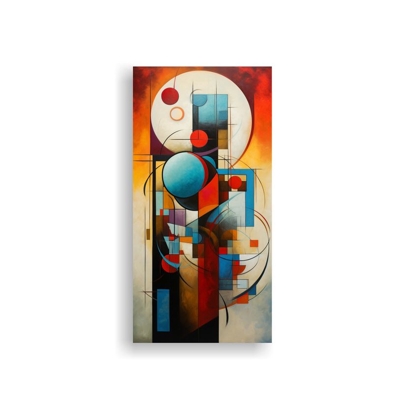 GENERICO - Cuadro Abstracto Moderno En Armonía De Colores 20x40 Cm