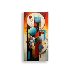 GENERICO - Cuadro Abstracto Moderno En Armonía De Colores 20x40 Cm