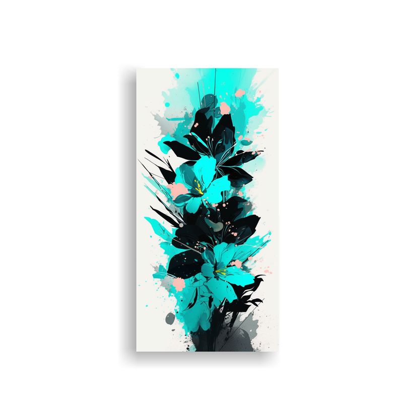 GENERICO - Lienzo Decorativo Mágico Turquesa Y Negro 30x60 Cm
