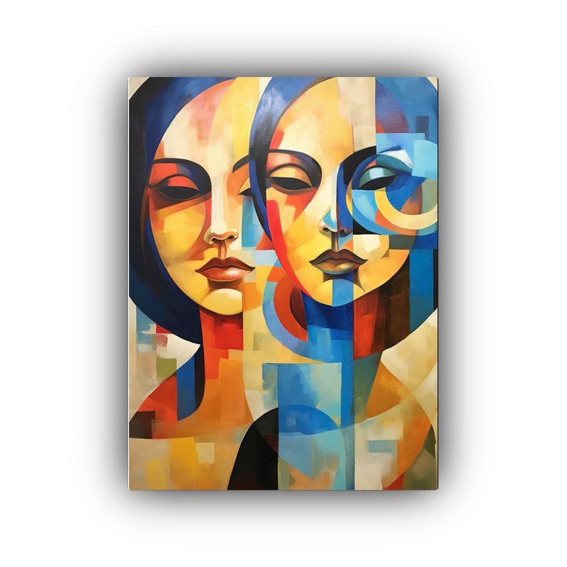 GENERICO - Pintura Decorativa De Dos Mujeres Con Fondos 80x120 Cm