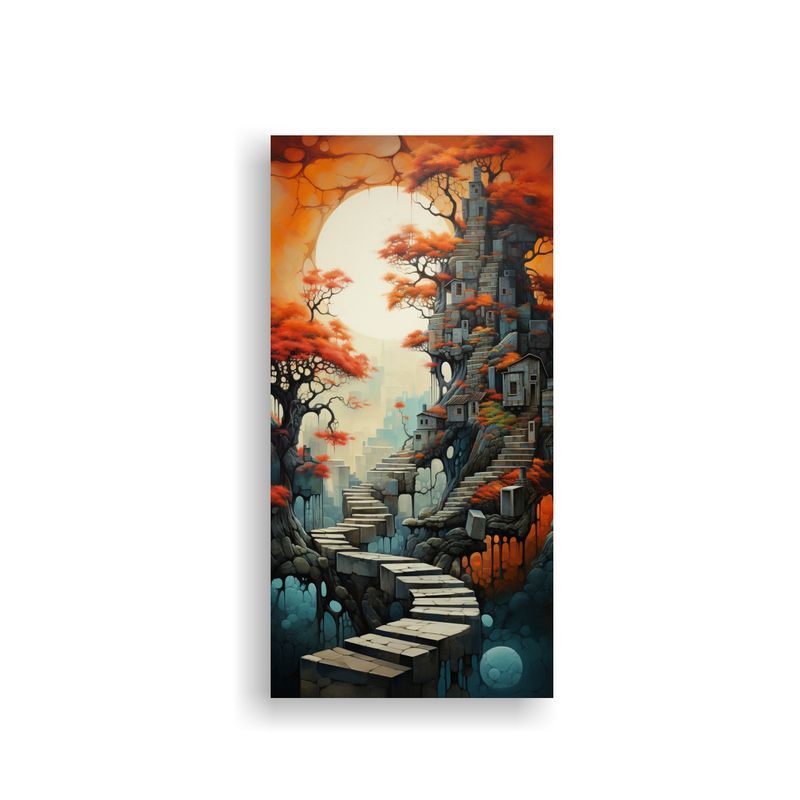 GENERICO - Pinturas Abstractas Urbanas Canva Finas Líneas 70x140 Cm