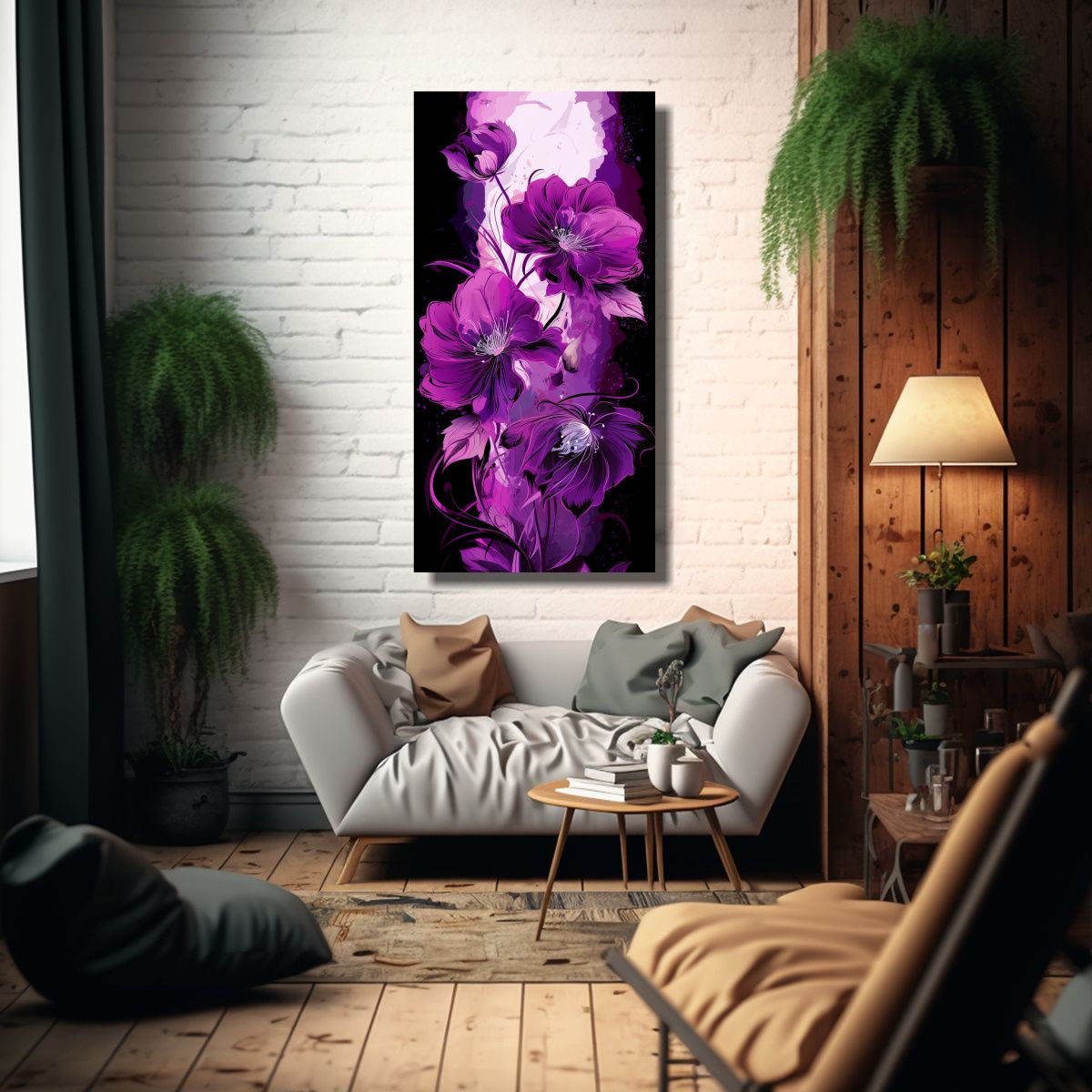 GENERICO - Pinturas Decorativas En Bastidor Con Atmósfera 50x100 Cm
