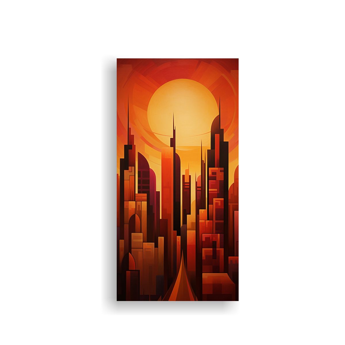 GENERICO - Cuadro Decorativo De Ciudad Al Amanecer 50x100 Cm