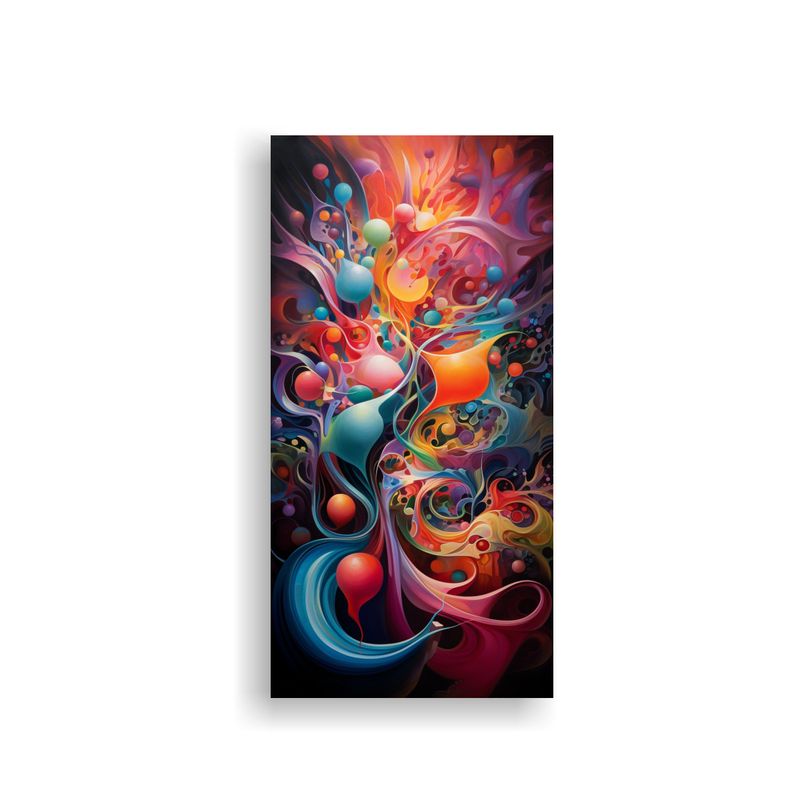 GENERICO - Cuadro De Lienzo Abstracto De Colores Y Formas 30x60 Cm