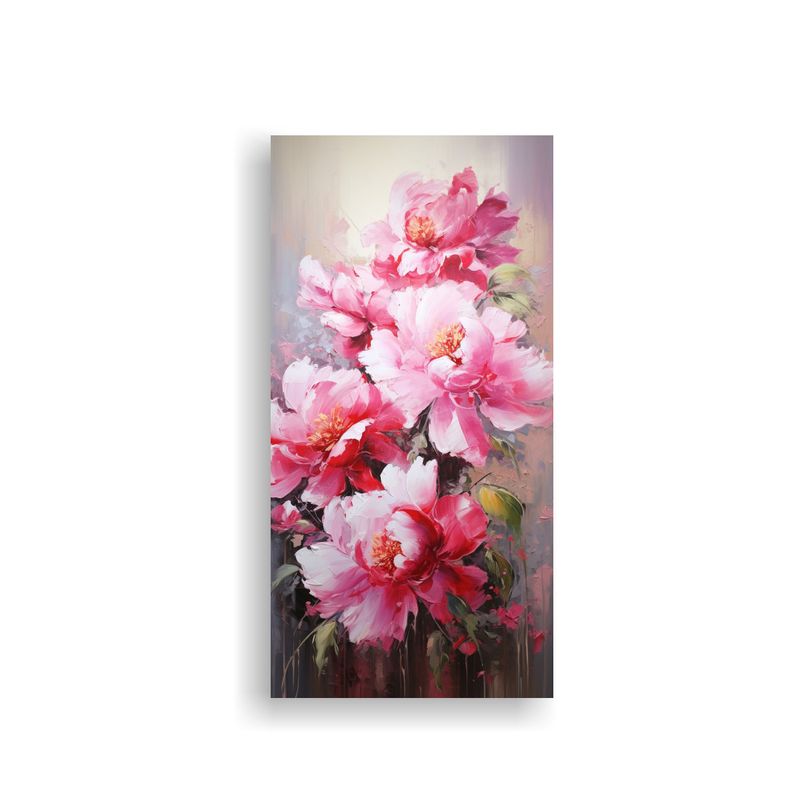 GENERICO - Cuadro Tela Sublimada Salón Flores Vibrantes 20x40 Cm