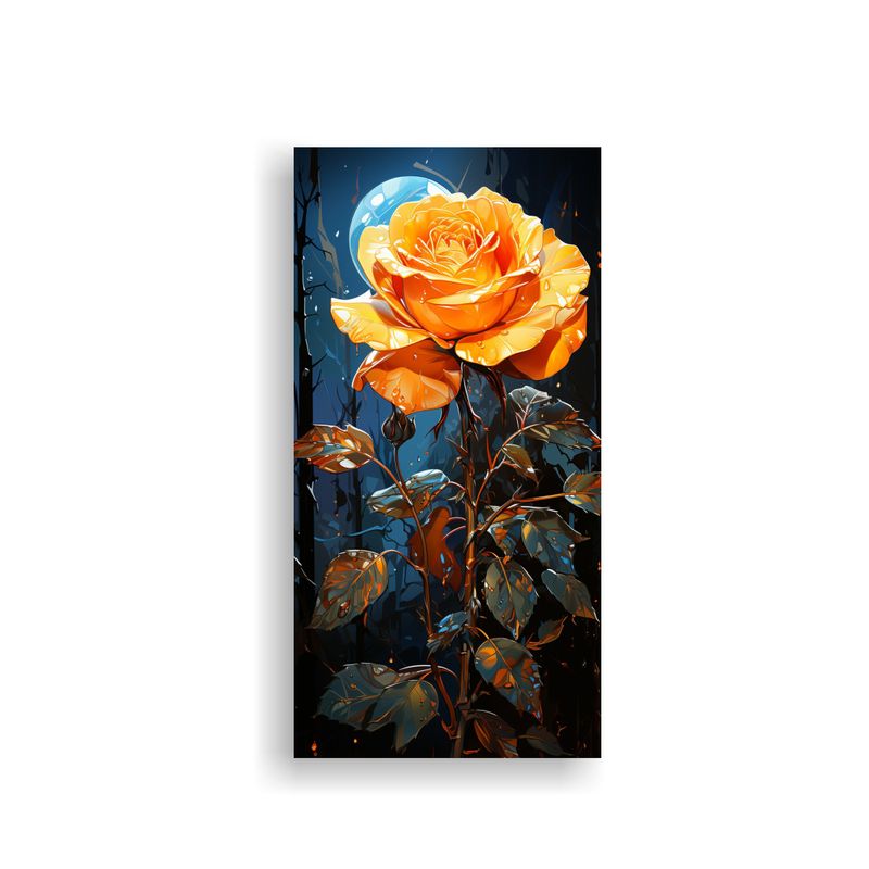 GENERICO - Cuadro Pop Art Exclusivo De Una Rosa Amarilla 60x120 Cm
