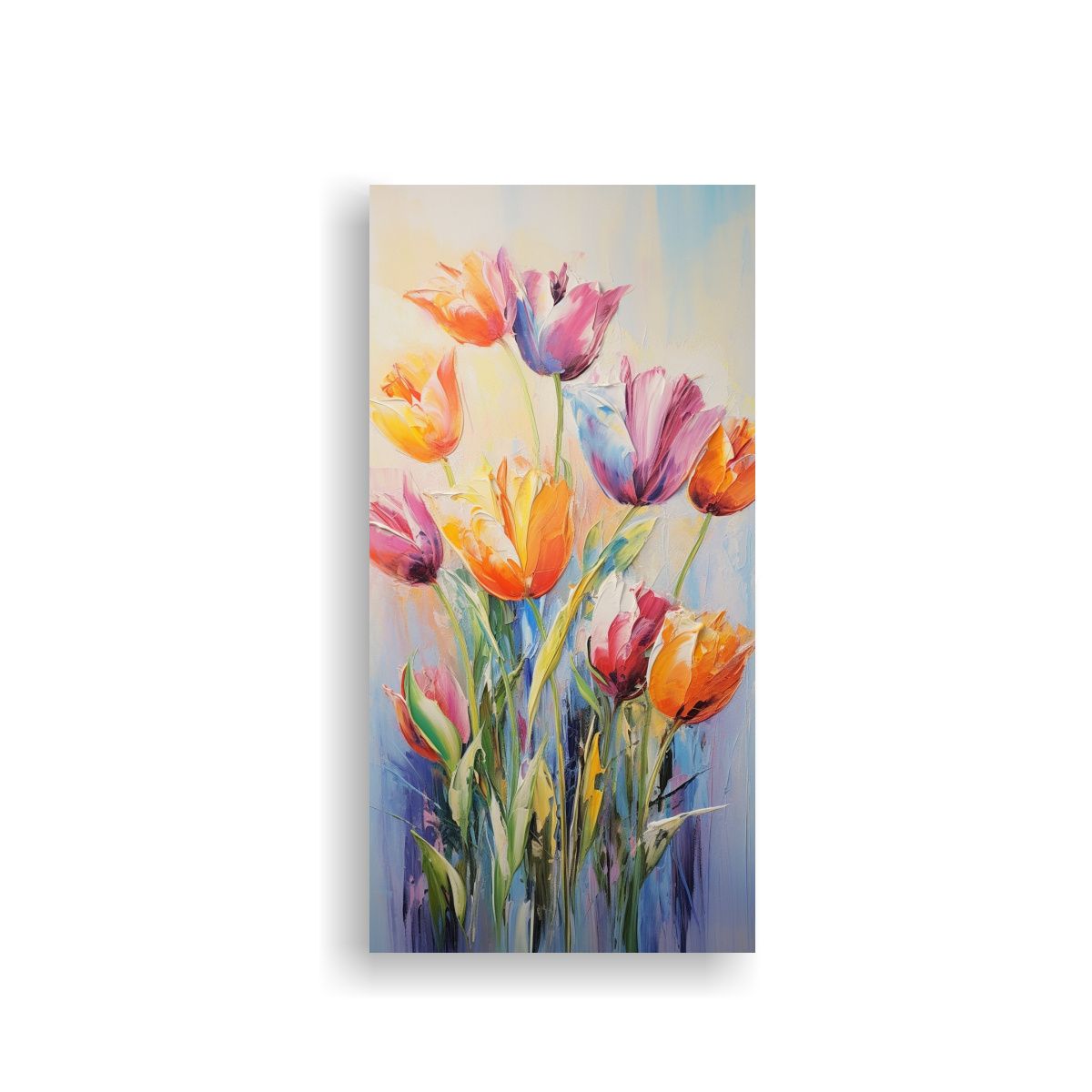 GENERICO - Pintura En Lienzo De Tulipanes En Colores Del 20x40 Cm
