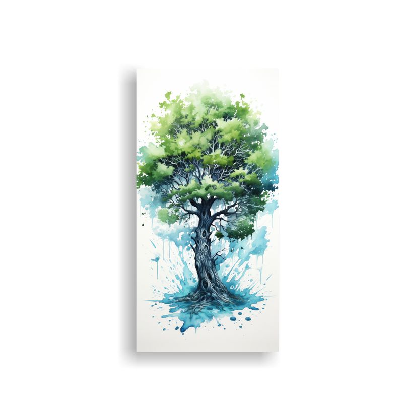 GENERICO - Pintura Abstracta De Un Bonito árbol De Roble En 50x100 Cm