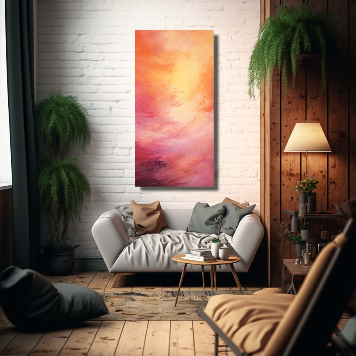 GENERICO - Cuadro De Colores Impactante Abstracto Fusión De 20x40 Cm