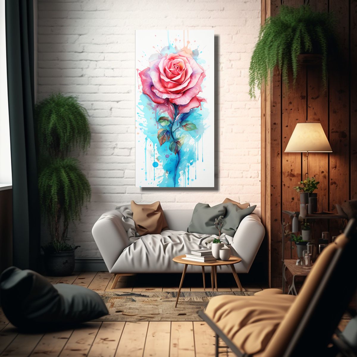 GENERICO - Pinturas Decorativas En Acuarela En Tonos Rosa 60x120 Cm