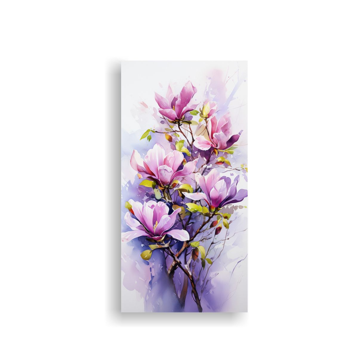 GENERICO - Cuadro Fotografía Magnolias Verdes Y Moradas 50x100 Cm