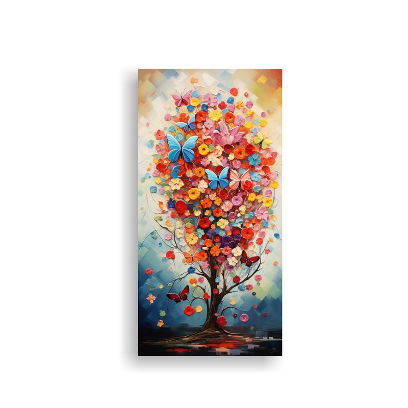 GENERICO - Cuadro Decorativo Abstracto Con Mariposas De 40x80 Cm