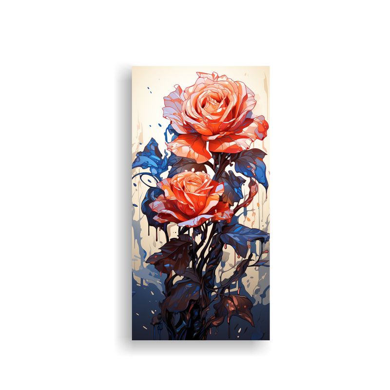 GENERICO - Cuadro Lienzo Duradero A Melting Rose Estilo Plano 60x120 Cm