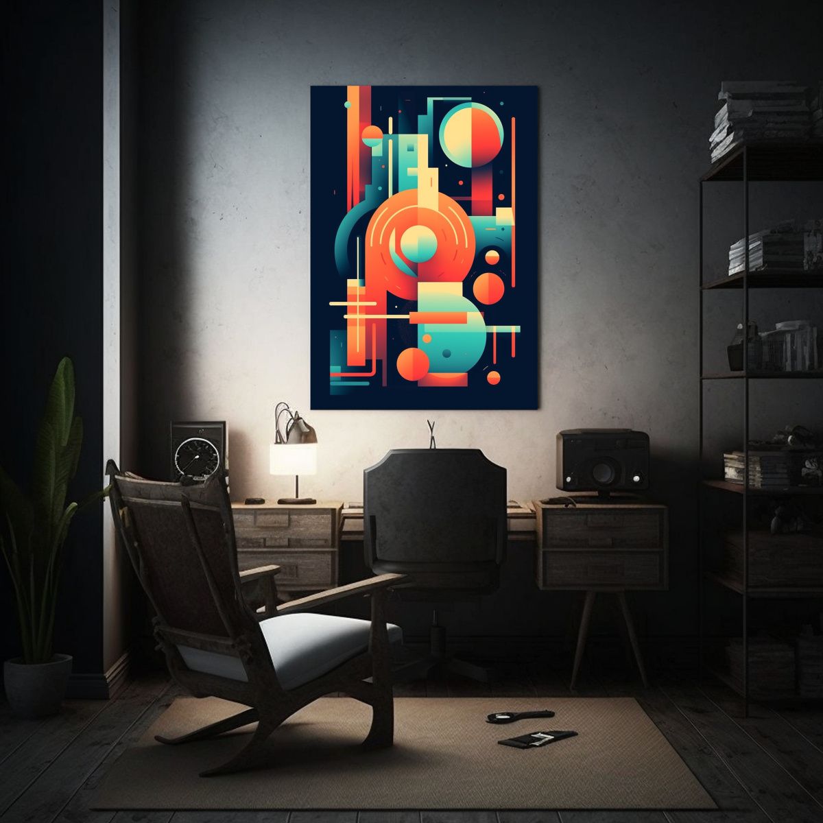 GENERICO - Arte De Pared Abstracto En Estilo Plano Coreano 80x120 Cm