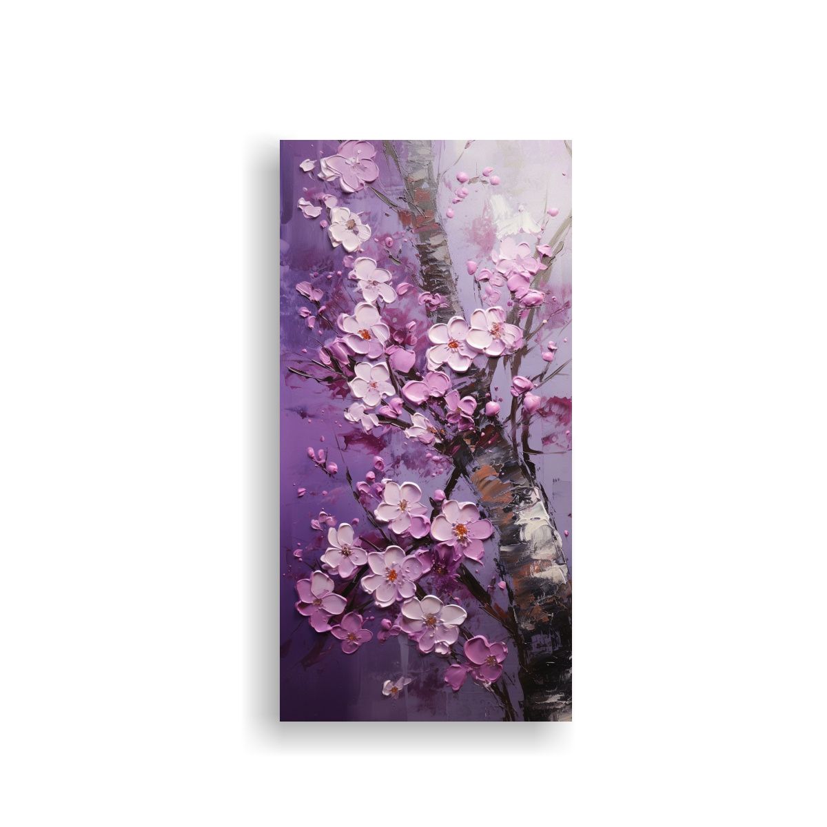 GENERICO - Pintura En Lienzo De Flores De Cerezo Morado En 60x120 Cm