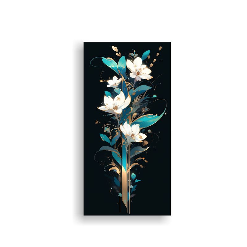 GENERICO - Pinturas Modernas En Bastidor Turquesa Y Dorado 80x160 Cm