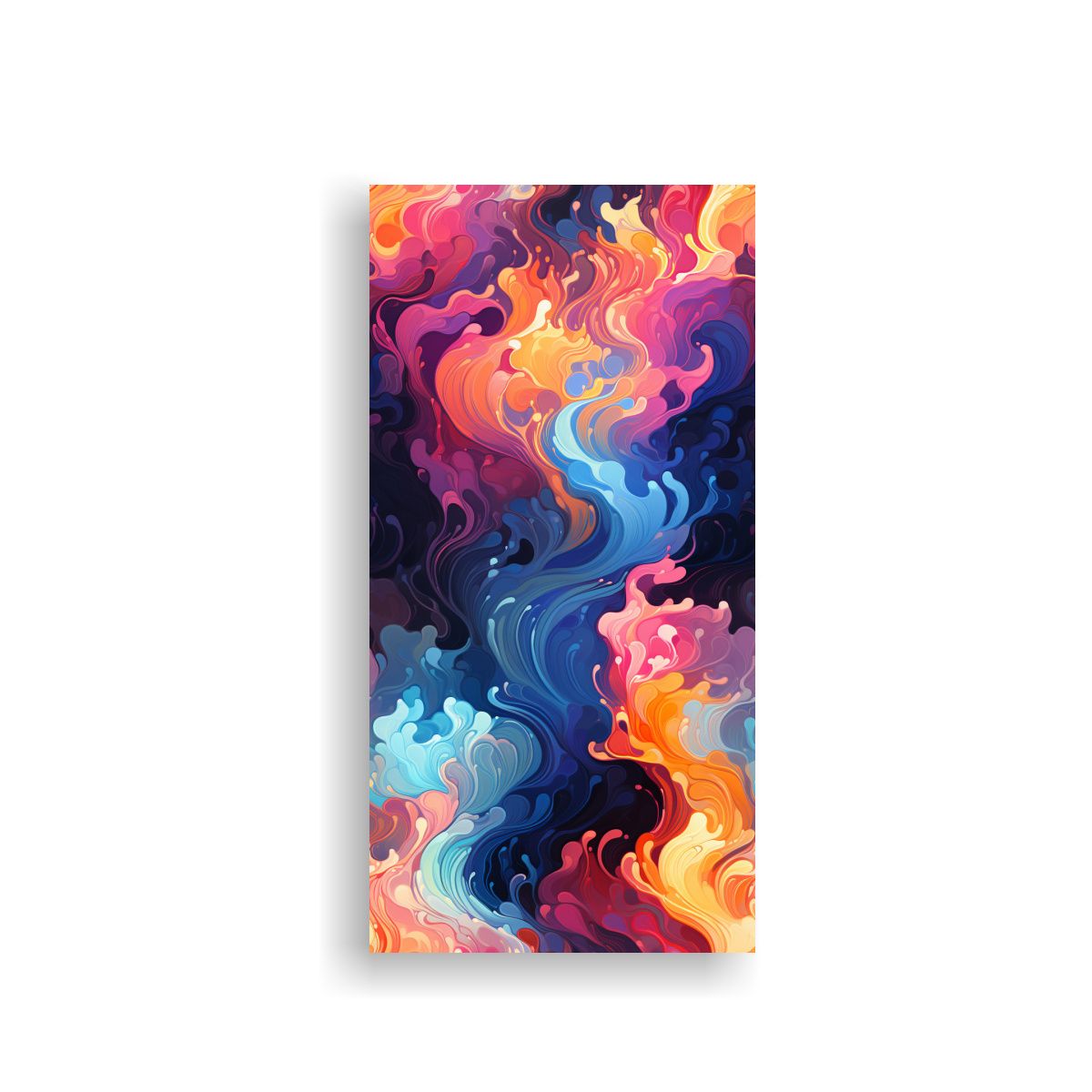 GENERICO - Pintura Abstracta De Ondas Marinas Con Derrame De 80x160 Cm