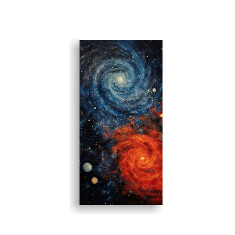 GENERICO - Cuadro Decorativo Galaxia Con Nave Espacial 20x40 Cm
