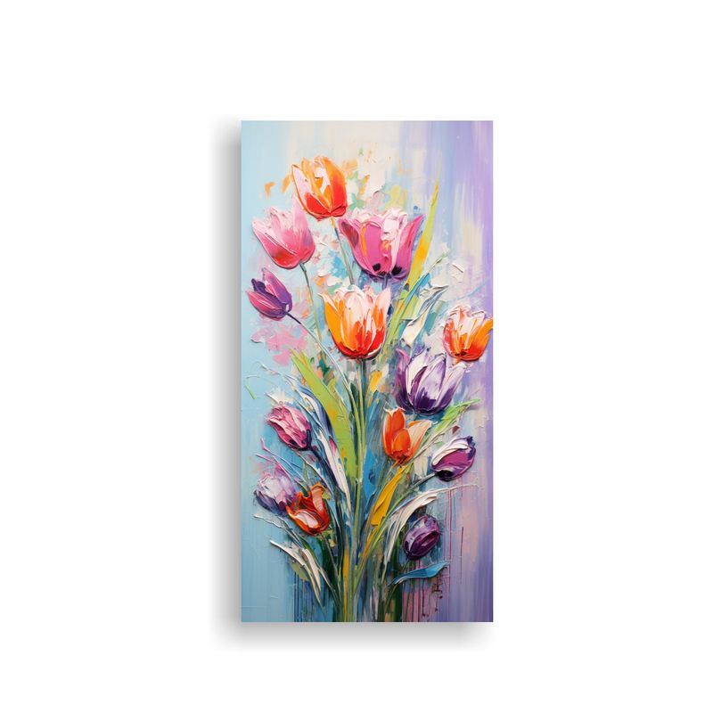 GENERICO - Lienzo De Tela Inspiración Original De Tulipanes 80x160 Cm