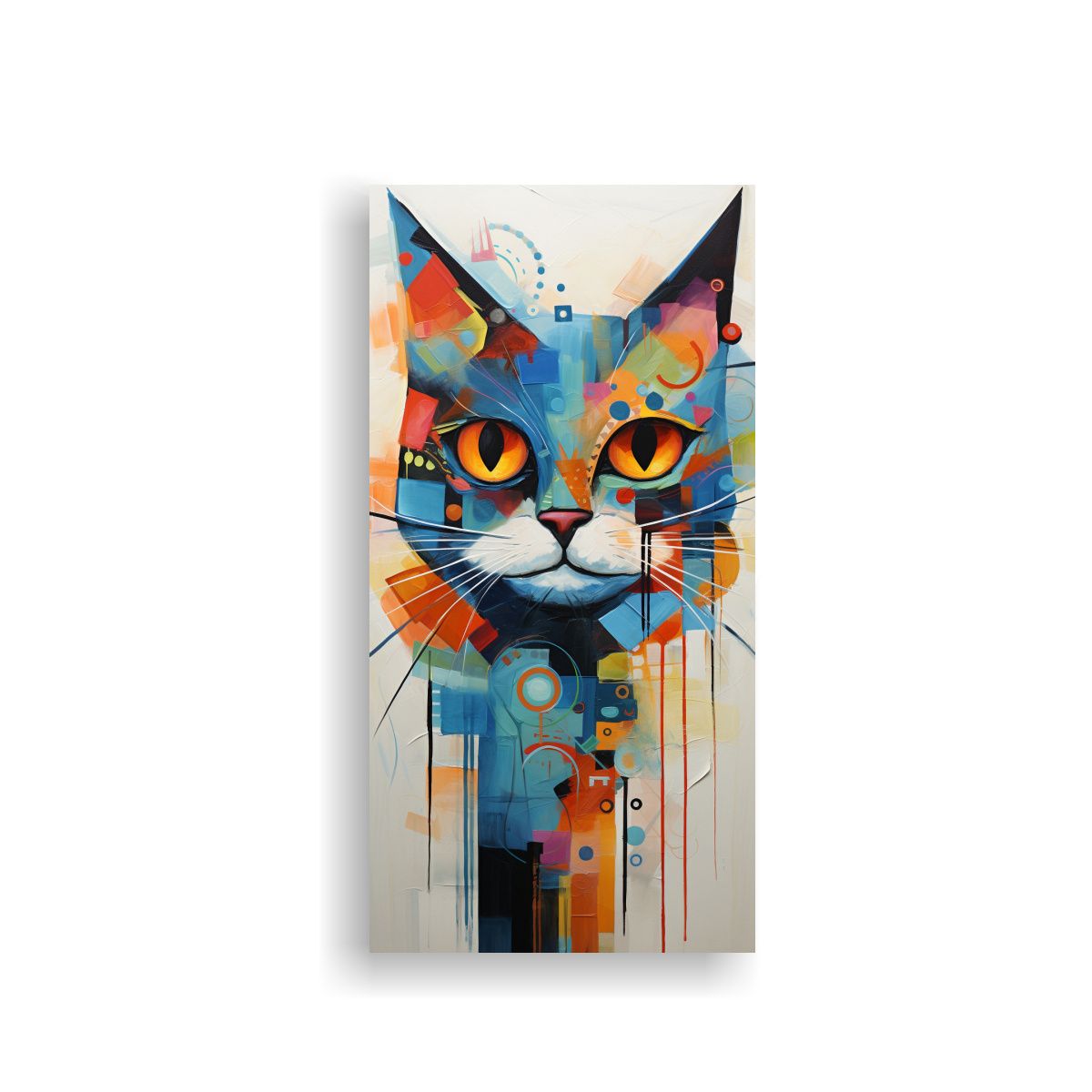 GENERICO - Pinturas Decorativas De Gatos Abstractos Hermosa 20x40 Cm