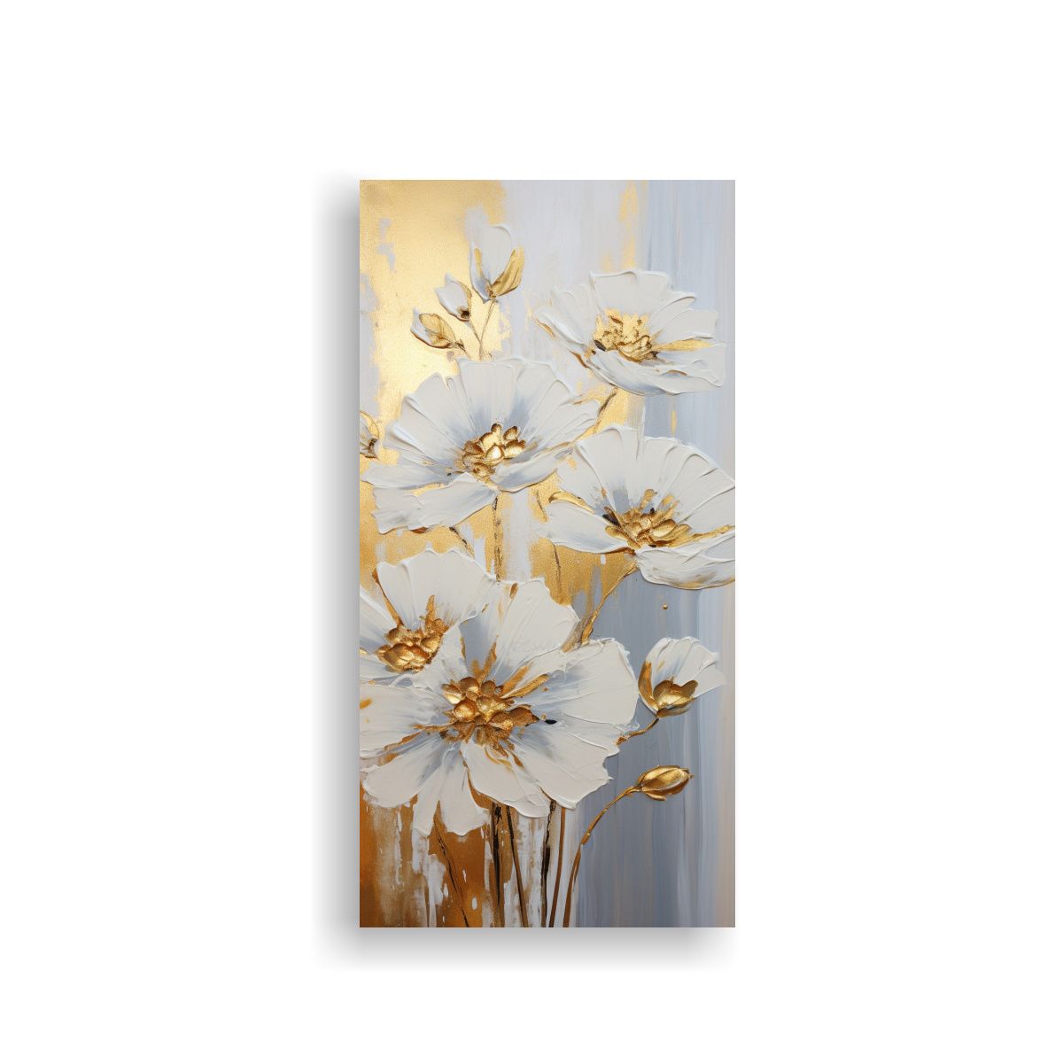 GENERICO - Cuadro Calidos Refinado Con Flores Doradas En 60x120 Cm