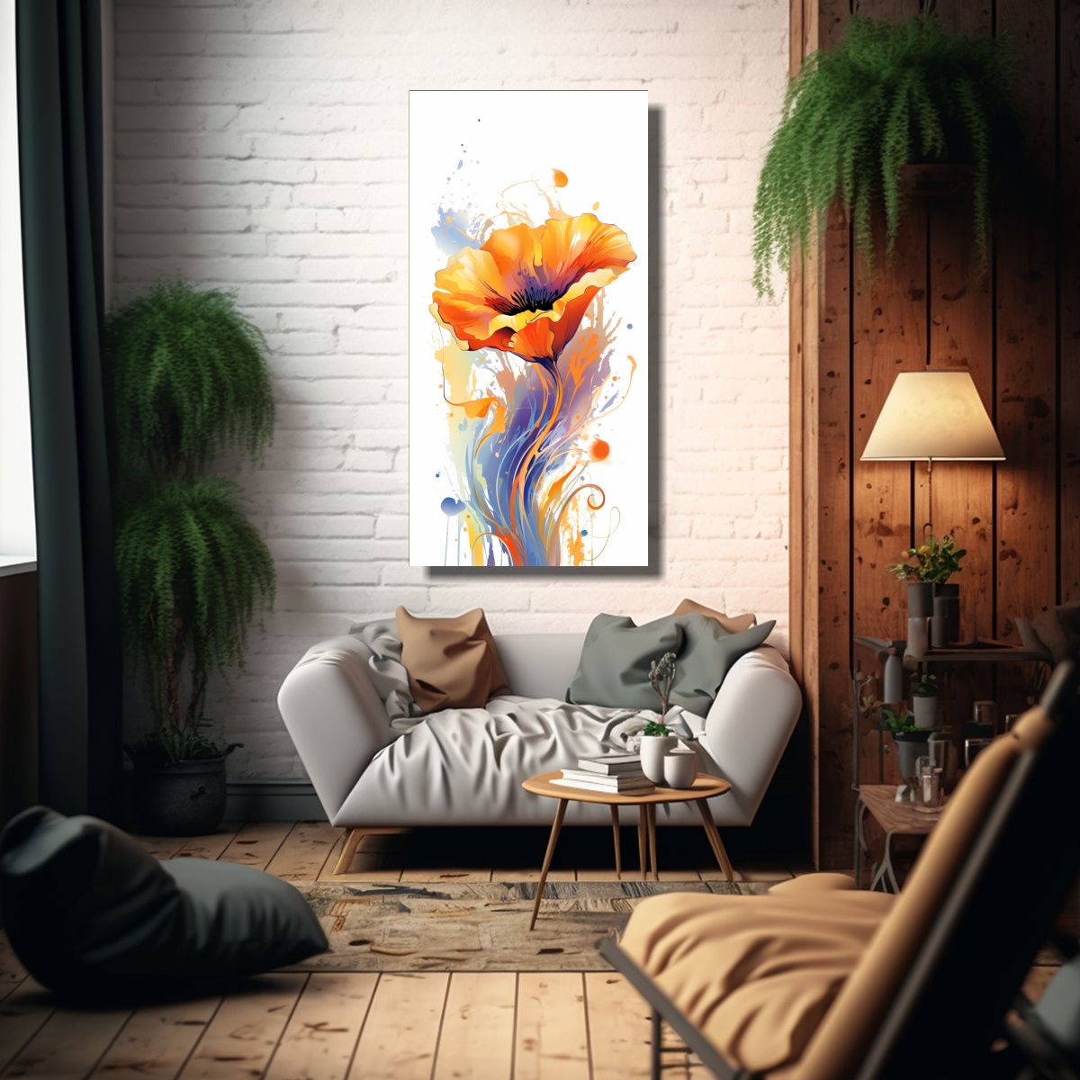 GENERICO - Cuadro Lienzo Bastidor Patrón Brillante De 80x160 Cm