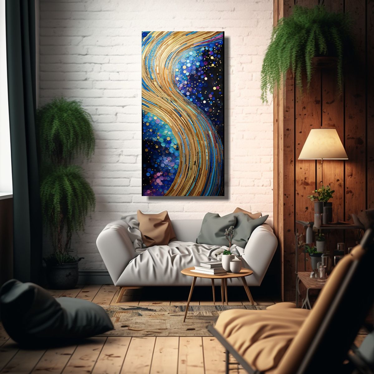 GENERICO - Cuadro Pintura Luminosa Impresión Mural Estilo 30x60 Cm