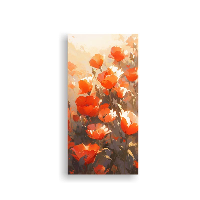 GENERICO - Pintura Al óleo En Lienzo De Flores En Colores 20x40 Cm
