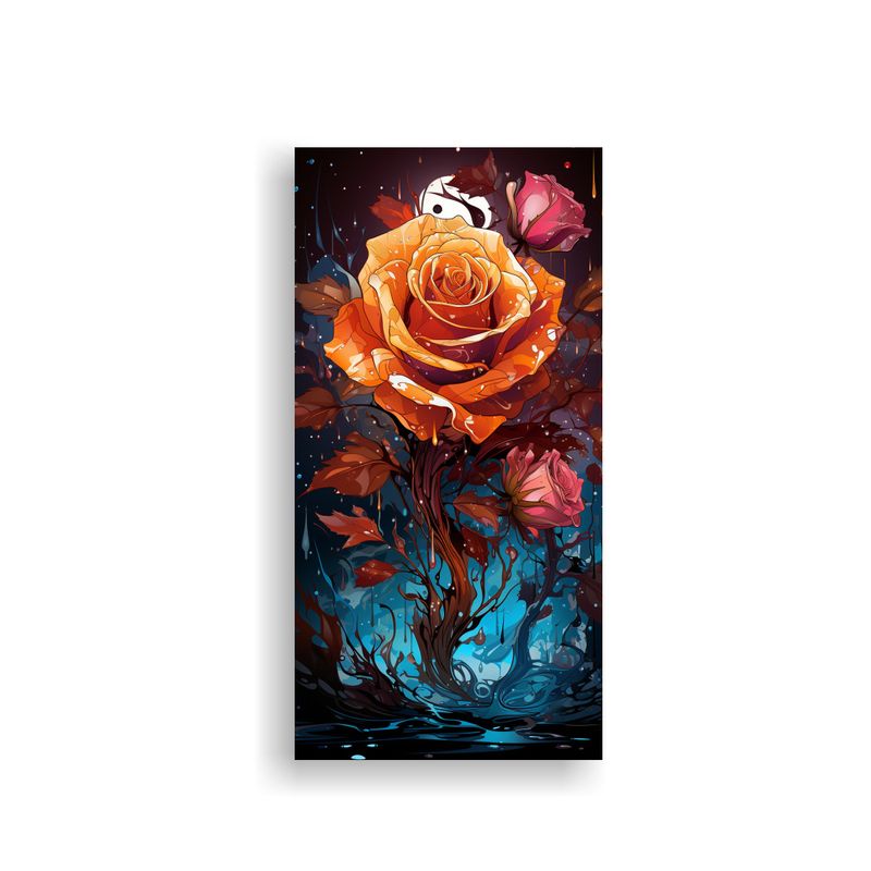 GENERICO - Pintura Decorativa Temática De Rosa Estilo 80x160 Cm