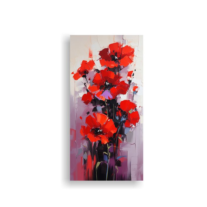 GENERICO - Pintura Decorativa Alegre En Lienzo Con Flores 40x80 Cm