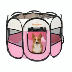 GENERICO - Corral Tienda Para Mascotas Portatil Perro Gato Rosado