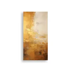 GENERICO - Cuadro Abstracto Dorado Con Armonía De Colores 20x40 Cm