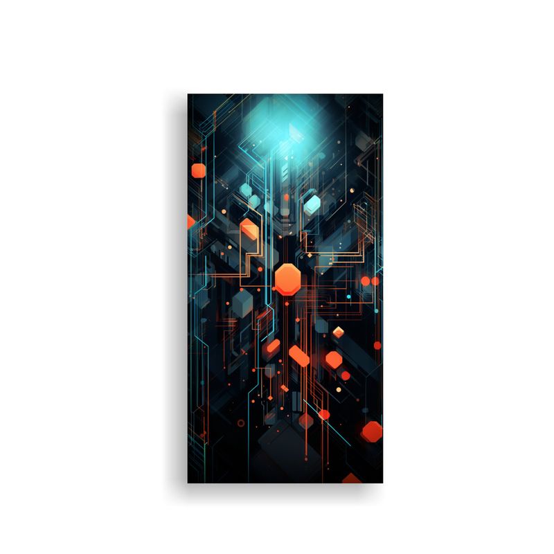 GENERICO - Cuadro Tecnológico Con Líneas Abstractas De 70x140 Cm