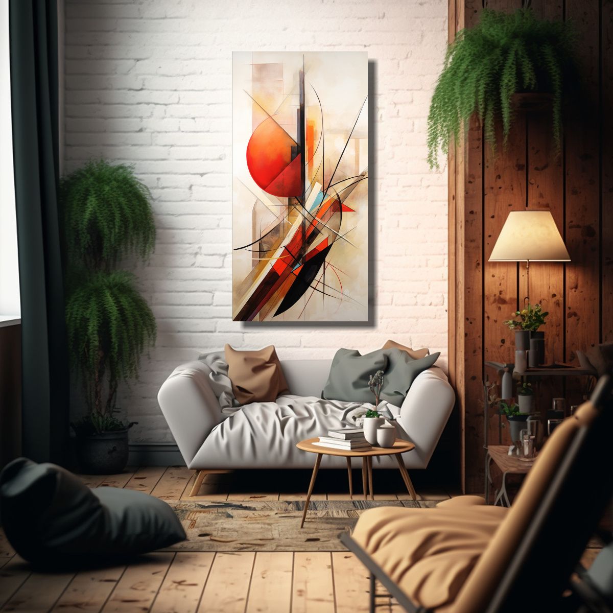 GENERICO - Cuadros Abstractos Modernos Para Living Lienzo 60x120 Cm