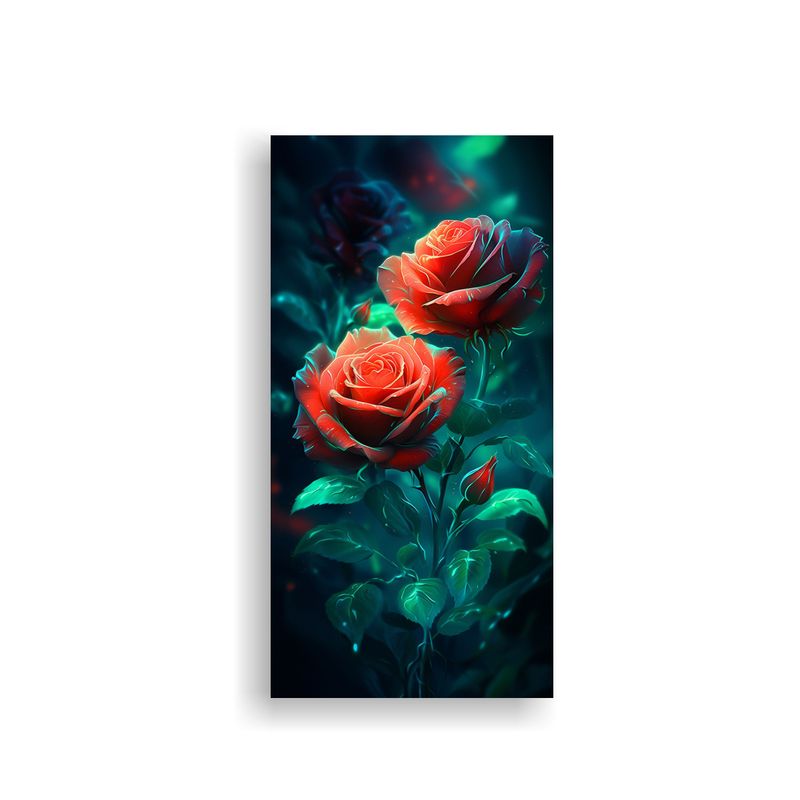 GENERICO - 1 Pieza Hermoso Originalidad Arte De Rosas Rojas 50x100 Cm