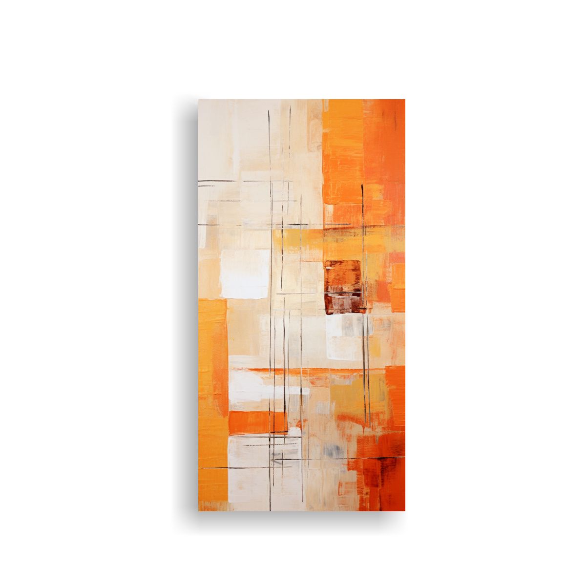 GENERICO - Cuadros Abstractos En Color Naranja De Arte 30x60 Cm