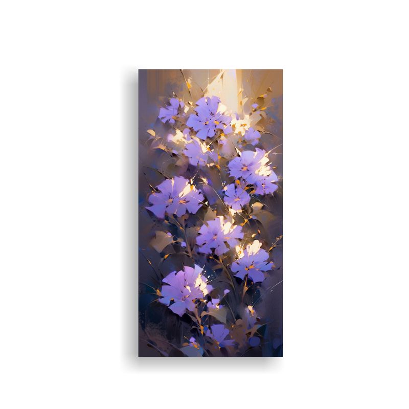 GENERICO - Lienzo Tela Canvas Flores En Colores Púrpura Y 40x80 Cm