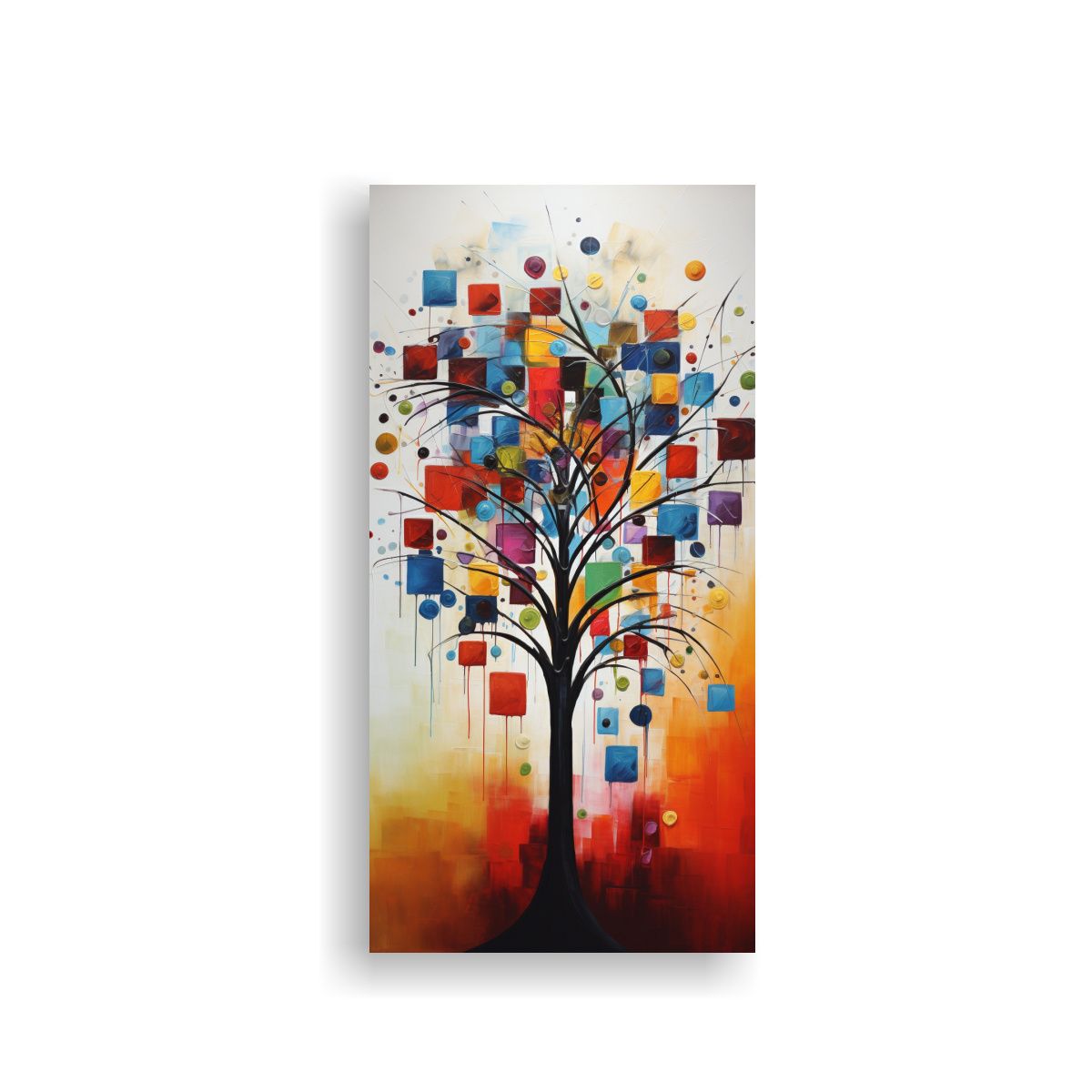 GENERICO - Lienzo Abstracto Árbol Pintura Decorativa 80x160 Cm