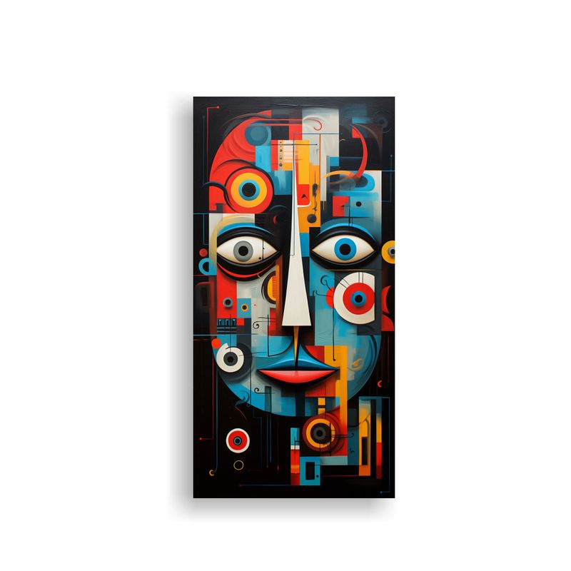 GENERICO - Cuadros Acuarela Vision Con Caras Abstractas 70x140 Cm